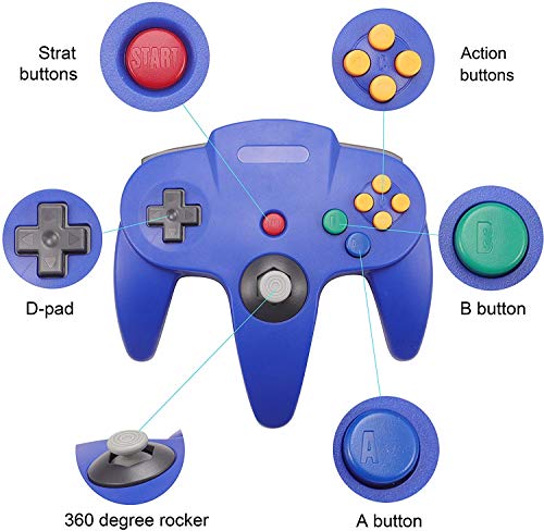 image for Mekela Wired Controller for Nintendo 64 N64 Console, Upgraded Joystick