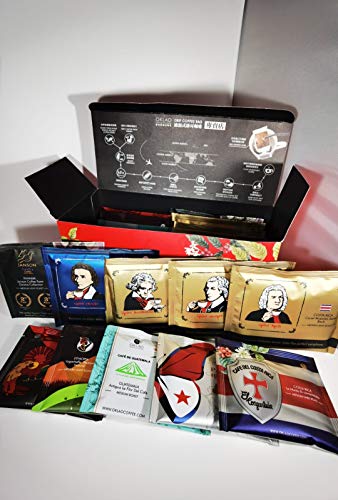 OKLAO Kaffee Drip Bag Taste Box - "Exklusiv" + "Around the world" 10x2 Packungen Drip Bag Sorten