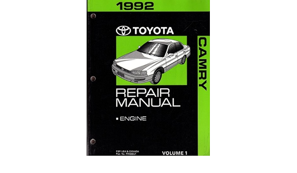 1992 Toyota Camry Repair Manual Engine Toyota Motor Co Amazon Com Books
