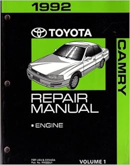 1992 Toyota Camry Repair Manual Engine Toyota Motor Co Amazon Com Books
