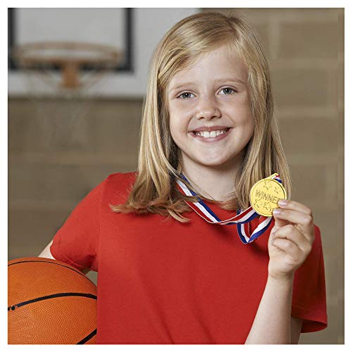 LEFUBABY 24 Sets Children's Gold Plastic Award Medals Trophy Set- 12 PCS Trophies & 12 PCS Medals for Kids and Adults Reward Prizes for Sports Events and Parties Celebration in Office School Favors