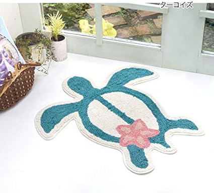 Amazon ターコイズ ハワイアン ホヌ プルメリア 約65x62cm バスマット 玄関マット ハワイアンインテリア ハワイアン雑貨 ホヌ プルメリア 亀 プレゼント お祝い ハワイ お土産 トモコーポレーション 玄関マット 通販
