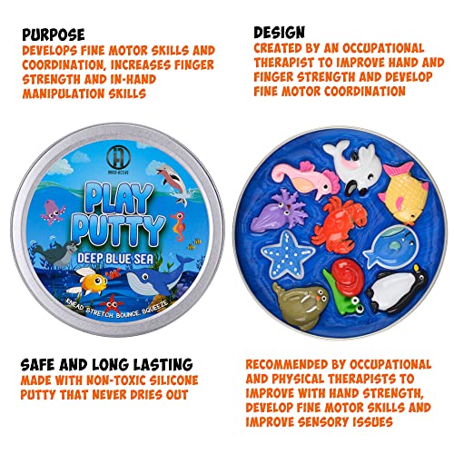 INNERACTIVE Play Putty Therapy Putty for Kids with Charms Deep Blue Sea Theraputty Soft