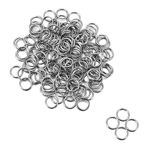 Housweety 200 Stainless Steel Open Jump Rings 10mm Dia. Findings