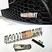 New Ralliart Logo Grill Grille Emblem (UNIVERSAL FITMENT FOR ALL VEHICLES) Red Yellow and Silver