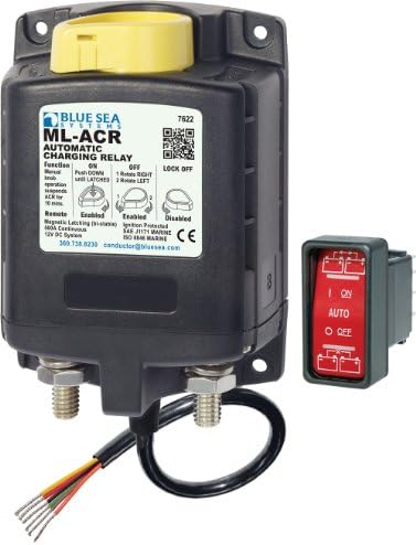 Blue Sea Systems Ml-Acr 12V Dc 500A Automatic Charging Relay With Manual Control (611104311659)