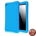 Fintie Silicone Case for Amazon Fire HD 8 - [Honey Comb Series] Light Weight [Anti Slip] Shock Proof Silicone Protective Cover [Kids Friendly] for Fire HD 8 Tablet (2016 6th Generation Only), Blue