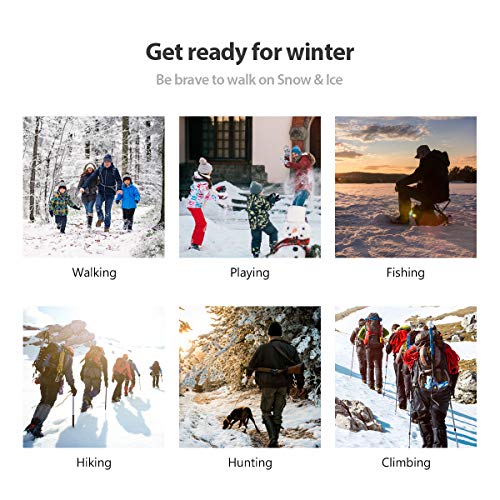 image for ROCONTRIP Traction Cleats Ice Snow Grips Anti Slip Stainless Steel Spi