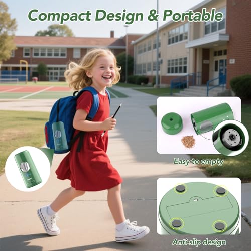 AFMAT Electric Pencil Sharpener, Rechargeable Automatic Pencil Sharpener for Jumbo & Colored Pencils (7-11.5mm), Auto in/Out, Hands-Free, Large Shaving Box, Portable for Kids/Home/Classroom/School