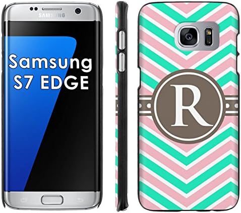Samsung Galaxy [S7 EDGE] Phone Cover, Chevron Monogram R- Black Slim Clip-on Phone Case for [Samsung Galaxy [S7 EDGE]]
