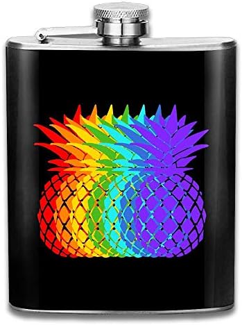 7oz Stainless Steel Hip Flask Rainbow Pineapple Liquor Flagon Wiskey Wine Pot