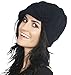 Simplicity Women's Hand Knitted Beanie Newsboy Hat with Visor, 1128_Black