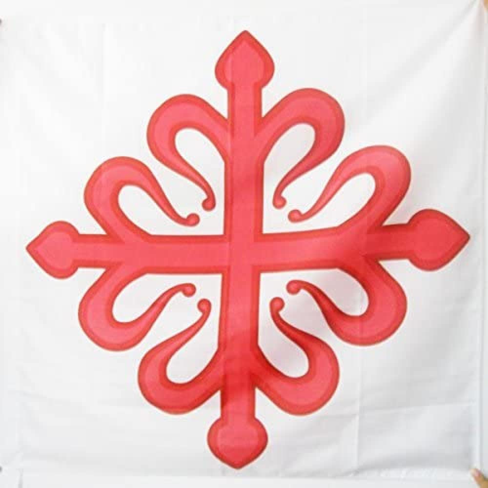 AZ FLAG - Order of Calatrava Flag - 3x3 Ft - 100% Polyester Orden de Calatrava Banner with Sleeve - Fade Resistant - Vivid Colors - 3' x 3' Feet - 90x90 Cm