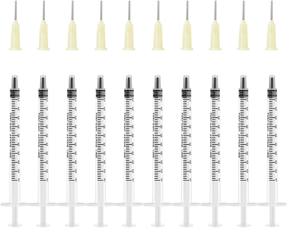 OFFCUP 1ml Plastic Syringes with Blunt Needles 10pcs Reusable