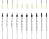 OFFCUP 1ml Plastic Syringes with Blunt Needles 10pcs Reusable