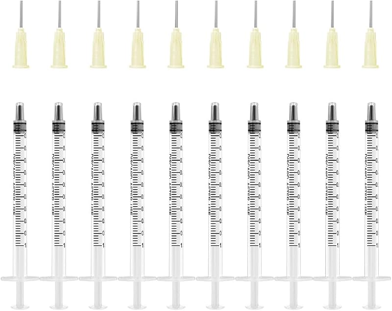 OFFCUP 1ml Plastic Syringes with Blunt Needles 10pcs Reusable