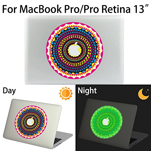 MacBook Pro/Pro Retina Sticker, AKPATI MacBook Decal Waterproof Luminous Sticker Skin Decal Cover Mac Air Laptop Removable Decal for Apple Pro/Pro Retina 13 inch â€“ Circle #2 Pattern