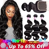 Sherry Hair 10A Brazilian Body Wave Virgin Hair 3 Bundles With Closure