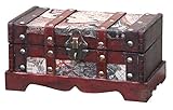 Old World Map Wooden Small Trunk