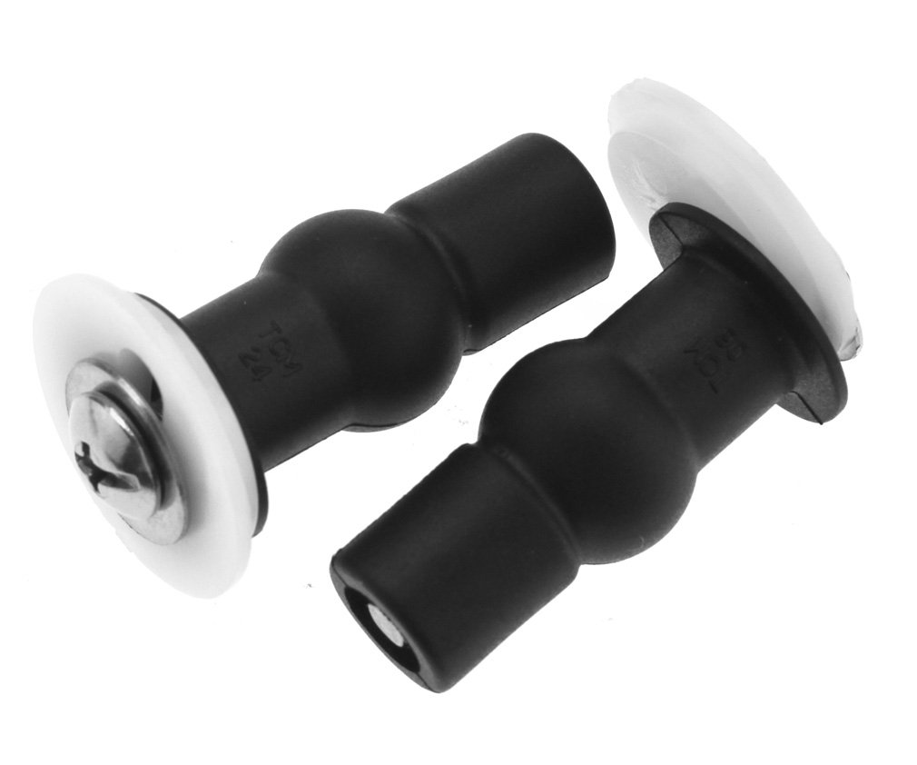 Micro Trader 2pcs Toilet Top Cover Lid Seat Fixings WC Blind Hole Fitting Black Screws Nut