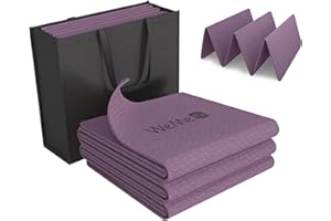 Yoga Mat 72"X24" WeMe TPE Exercise Yoga Mat 4mm/6mm/8mm Thick -2024 New Training Folding Mat Fitness Mat for Women, Men & Children,Non-Slip High-Density Eco Friendly for Pilates Mat with Storage Bag