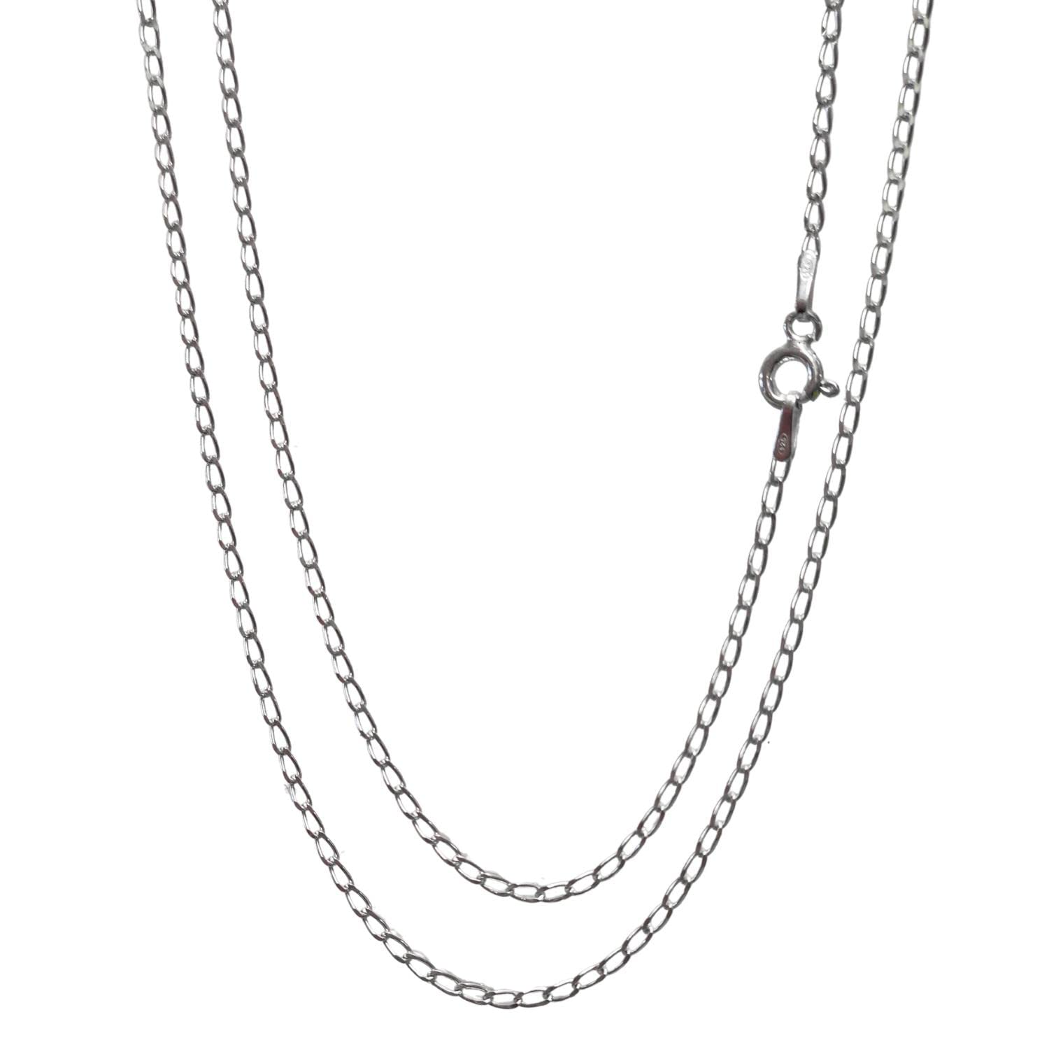 Treasure Bay Women’s Necklace 925 Sterling Silver Snake Curb Figaro Box Rolo Rope Anchor Chain Necklace 16" 18" 19" 20" 21" 22" 24" 30" Inch Italian Chain (CHEVAL Chain, 19)