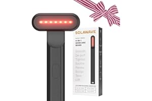 Solawave 4-in-1 Red Light Therapy Wand for Face & Neck | Beauty Device with Galvanic Current, Massager & Warmth | Anti-Aging, Wrinkle Reduction, Skin Tightening, Depuffing & Rejuvenation (Matte Black)