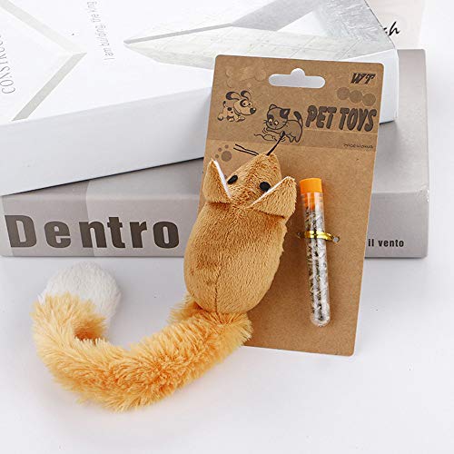LtrottedJ Animal Toy Pet Plush Chew Toy with Catnip Cat Clean Teeth Training Tool (Coffer)