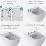 MASS DYNAMIC Square Toilet Seat 40 x 36 cm Soft Close Quick Release Top Fixing view 7