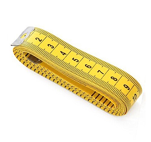 Magik 60''~120''/1.5~3M Double-scale Tailor Seamstress Cloth Body Ruler Tape Measure Sewing Heavy Duty Tape (Pack of 3, 120''/300cm, Yellow)