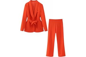 Youllyuu Women Spring OL Style Suits Long Sleeve Belted Blazer Office Jacket Straight Pants 2 Piece Sets