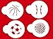 Designer Stencils Small Sports Ball Cupcake and Cookie Stencils (Basketball - Golf - Soccer - Baseball), Beige/semi-transparent