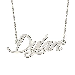 BYBWBL Dylan Name Pendant Necklace Silver Color