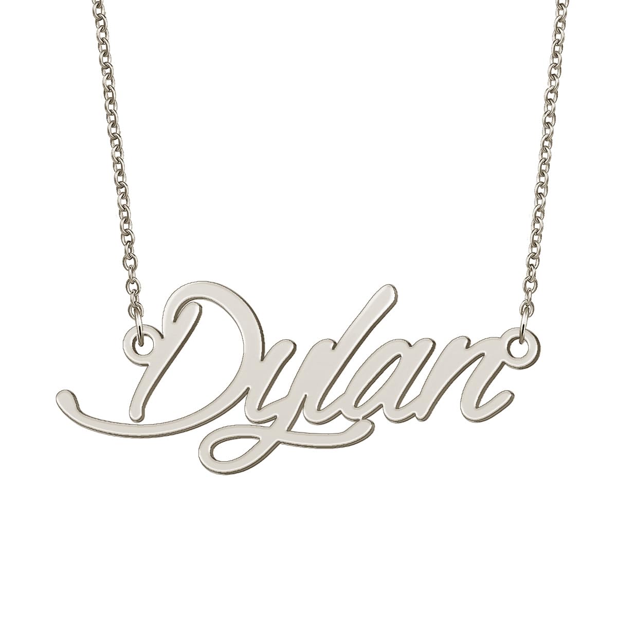 BYBWBL Dylan Name Pendant Necklace Silver Color