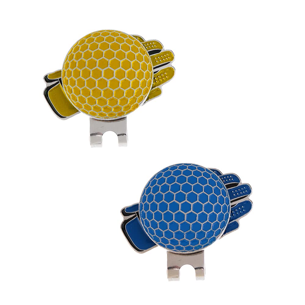 IKAAR 2pcs Magnetic Golf Hat Clips Golf Ball Marker Holder Gloves Golf Ball Markers with Magnetic Golf Hat Clip Golfer Gifts Golf Sports Court Accssories