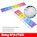 Weekly Pill Organizer 2 Times a Day(AM/PM), Large 7 Day Push Button Pill Box Case, Travel Pill Container, BPA Free Medicine Organizer, Kid Daily Pill Holder to Hold Fish Oil/Supplement and Medication