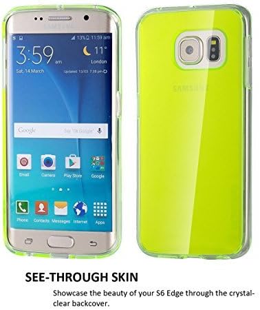 Samsung Galaxy S6 Edge Case Galaxy S6 Edge Case Clear, Scratch Resistant, Clambo Crystal Series Clear Case for Samsung Galaxy S6 Edge Bumper Case (Green)