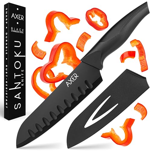 Axer Couteau Santoku - Couteau Cuisine Santoku - Couteau de Cuisine Japonais - Couteaux de Cuisine