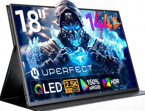 UPERFECT Portable Monitor QLED 18 Zoll 2.5K 144Hz 150% sRGB 2000:1 500Nits