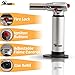 Professional Culinary Torch - Aluminum Refillable Crème Brulee Blow Torch - Safety Lock and Adjustable Flame - Perfect for Cooking, Baking, Crafts, BBQs - FREE Heat Resistant Place Mat + Recipe eBook