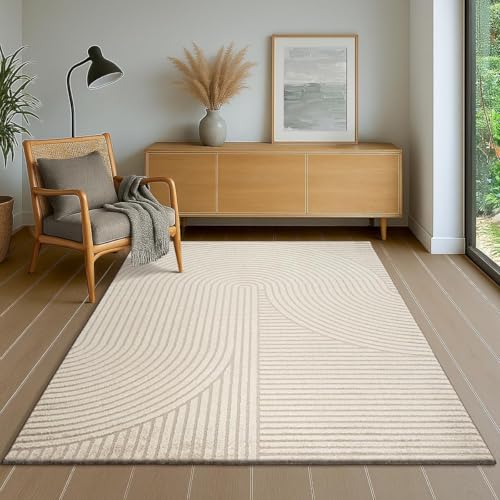 the carpet Everest - Moderner Kurzflor Teppich Hoch-Tief-Struktur, 3D-Effekt, weiche Oberfläche und hohe Flordichte, ideal für Wohnzimmer & Schlafzimm