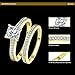 Bonlavie Set of 2 18K Gold Princess Cut Cubic Zirconia Engagement Wedding Ring Set for Her Women 8