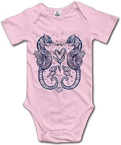 Unisex Baby's Climbing Clothes Set A Hippo Campus Bodysuits Romper Short Sleeved Light Onesies for 0-24 Months