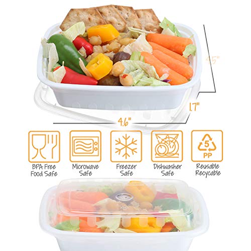 50-Pack meal prep Containers - Single 1 Compartment bowls with Lids Reusable food Storage Lunch Boxes â€“ Bento Box, BPA-Free Food Grade â€“ Microwave, Freezer & Dishwasher Safe â€“ (12 Oz)