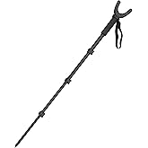 AUSCAMOTEK Aluminum Monopod for Hunting and Photography - Lightweight Collapsible Shooting Stick with 360° Swivel Yoke for Rifle Crossbow and Camera Support