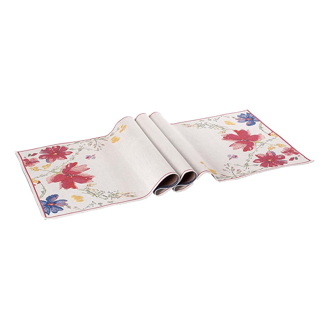 Villeroy & Boch 35 9083 Decorative Textile Accessories Mariefleur Tapestry Runner, 70 Cotton 30 Percent Polyester, White,490X1430MM