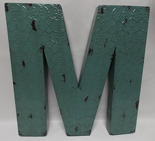 Fun 20" x 20" x 2" All Metal 3-D Industrial BLUE Metal Wall LETTER " M " Wall Art Decor