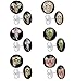LilMents Animal Sugar Skull Black Mens Womens Stainless Steel Stud Earrings - 6 Pairs Set