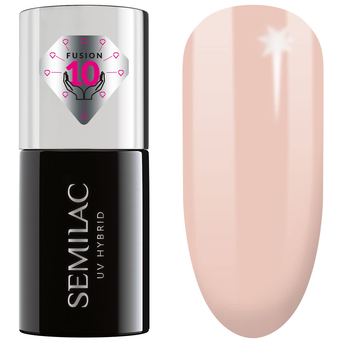 SEMILAC Extend Care Base 5in1 – Builder in a Bottle – All-in-One Nourishing Base, Top & Color for UV Gel Polish – 816 Pale Nude 7 ml