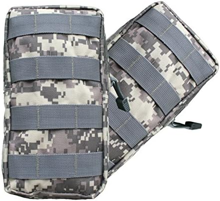 Vadelma Tactical Molle Pouch 2 Pack ACU Gray Weatherproof Water-resistant Best Vertical Pack for Belt or Backpack, for EDC, Tools, Medic, Outdoor Utility